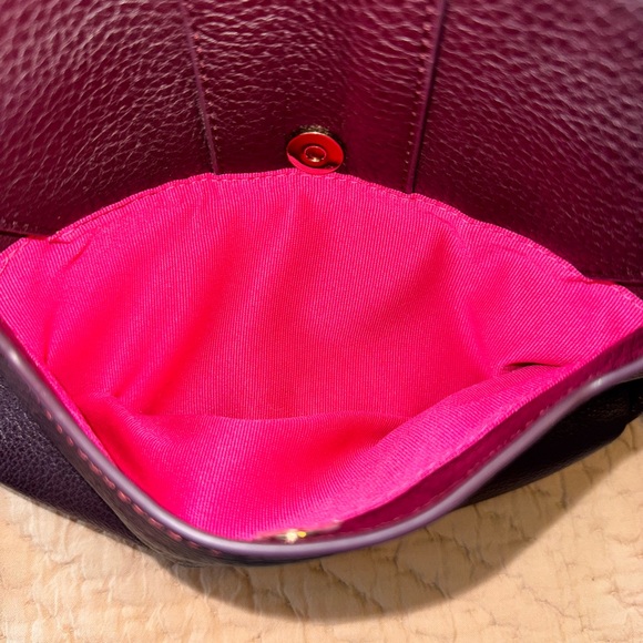 NWOT Arlington Milne Zara Saddle Bag in Purple/Plum, Gold Hardware, Pink Lining - Picture 8 of 12